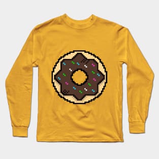 Cute Donut - Pixel Icon Long Sleeve T-Shirt